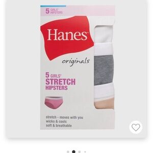 Hanes Girls' 5pk Originals Cotton Hipsters - Black/Beige/White 10